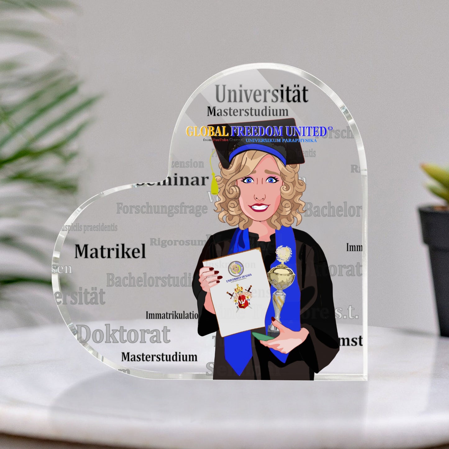 Acryl Heart Global Freedom United Student Girl Blond Hair 2