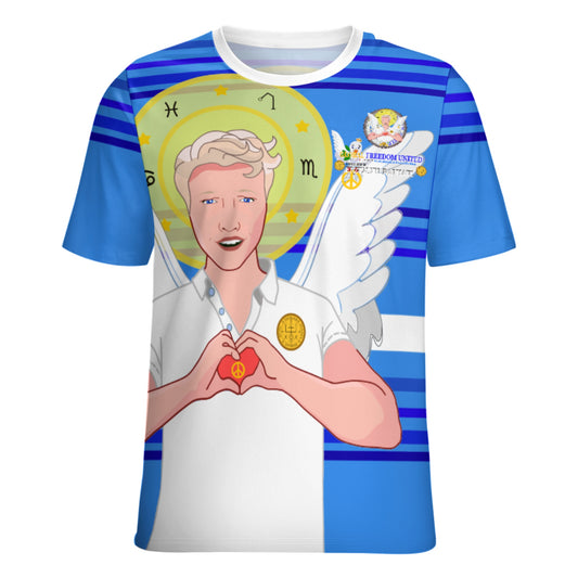 Women´s T-shirt GLOBAL FREEDOM UNITED© Archangel Rafael German Deep Blue