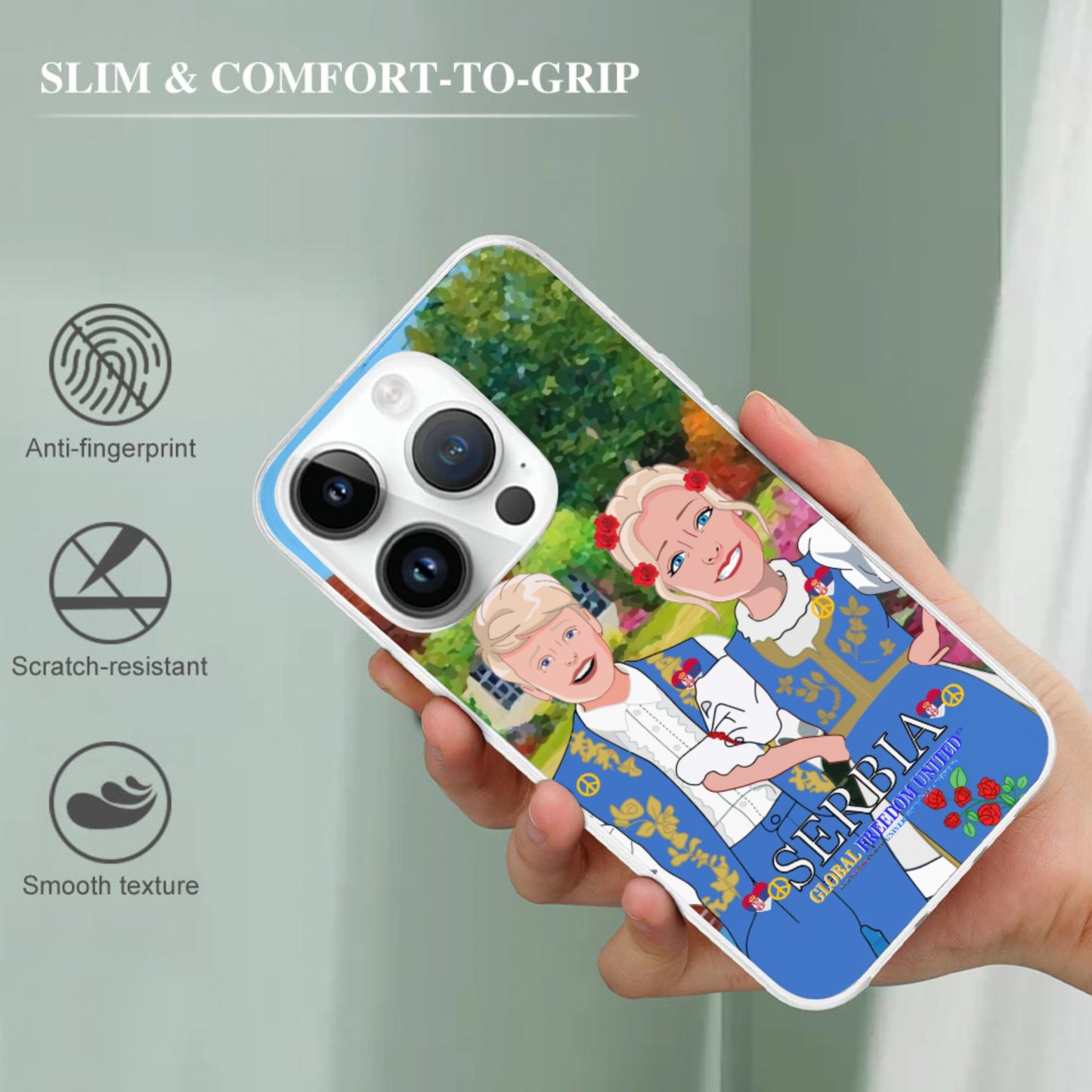 Mobile Case GLOBAL FREEDOM UNITED© Couple Edition Serbia Blue One