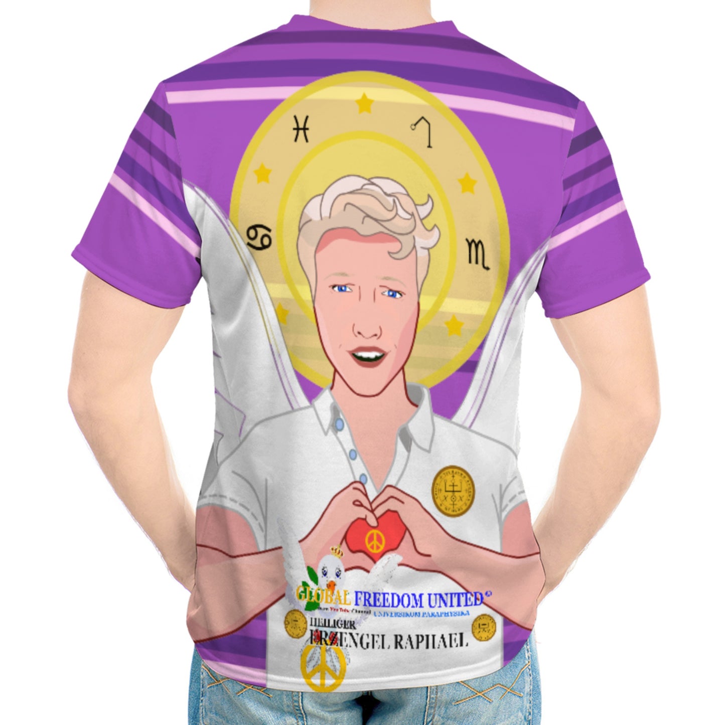 Men´s T-shirt Global Freedom United Archangel Raphael German Lilac