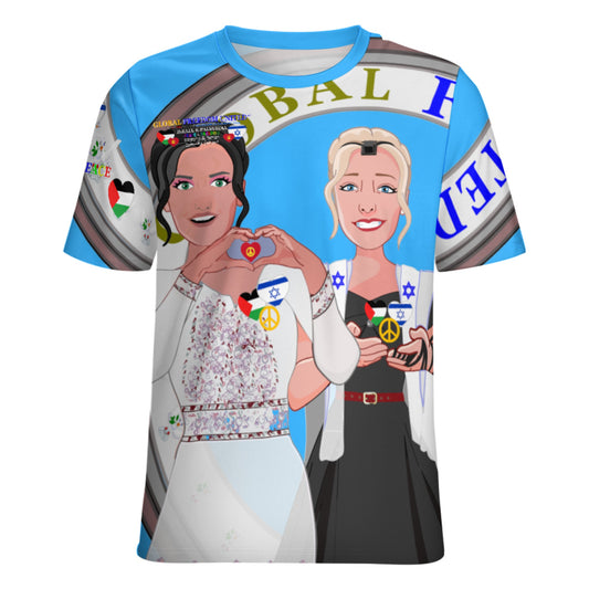 Women´s T-shirt 3 GLOBAL FREEDOM UNITED© Women Palestina & Israel Blue