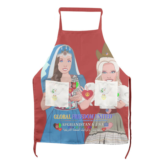 Apron GLOBAL FREEDOM UNITED© Women AFGHANISTAN & USA  Grey