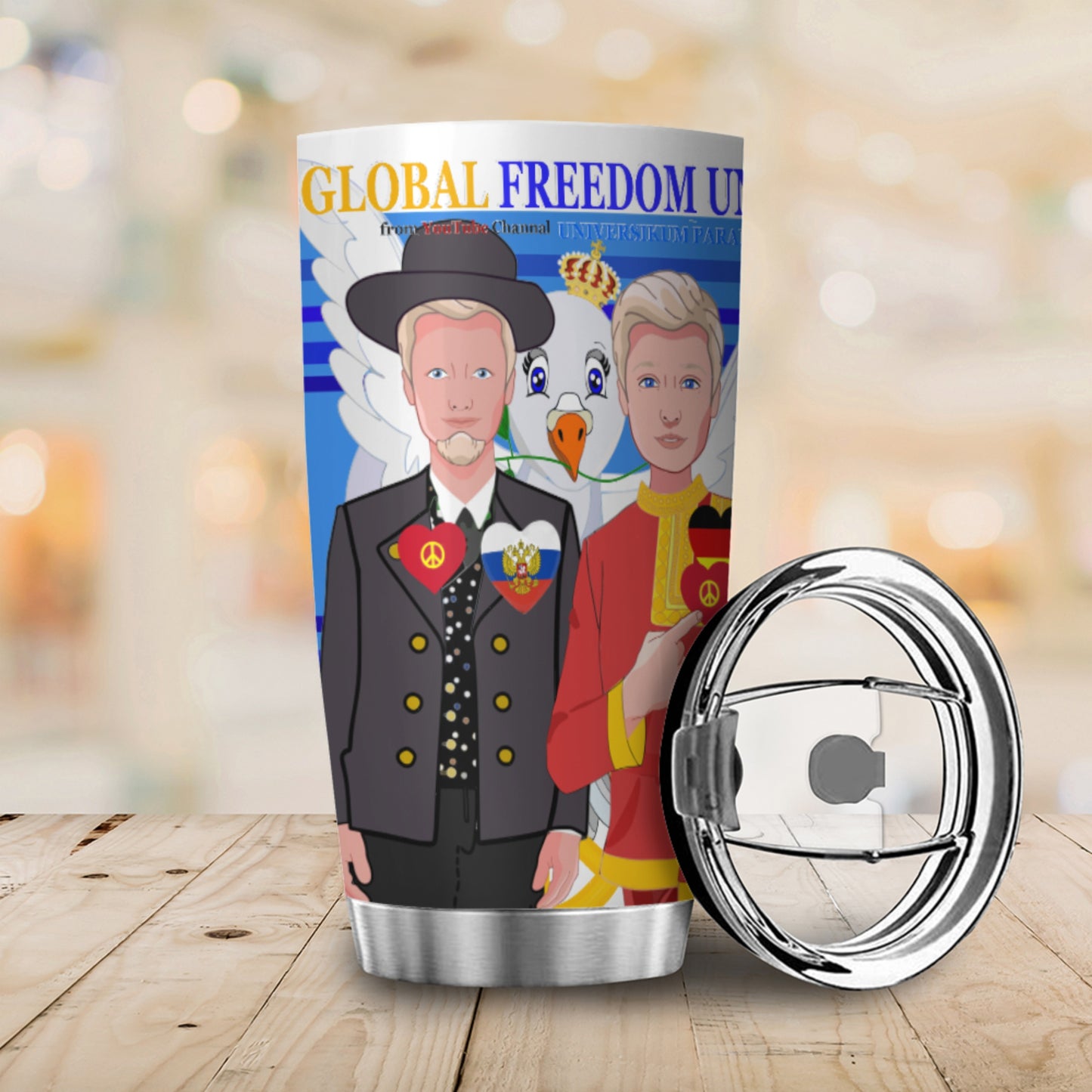 Tumbler Global Freedom United Men Germany & Russia Old Peace Deep Blue