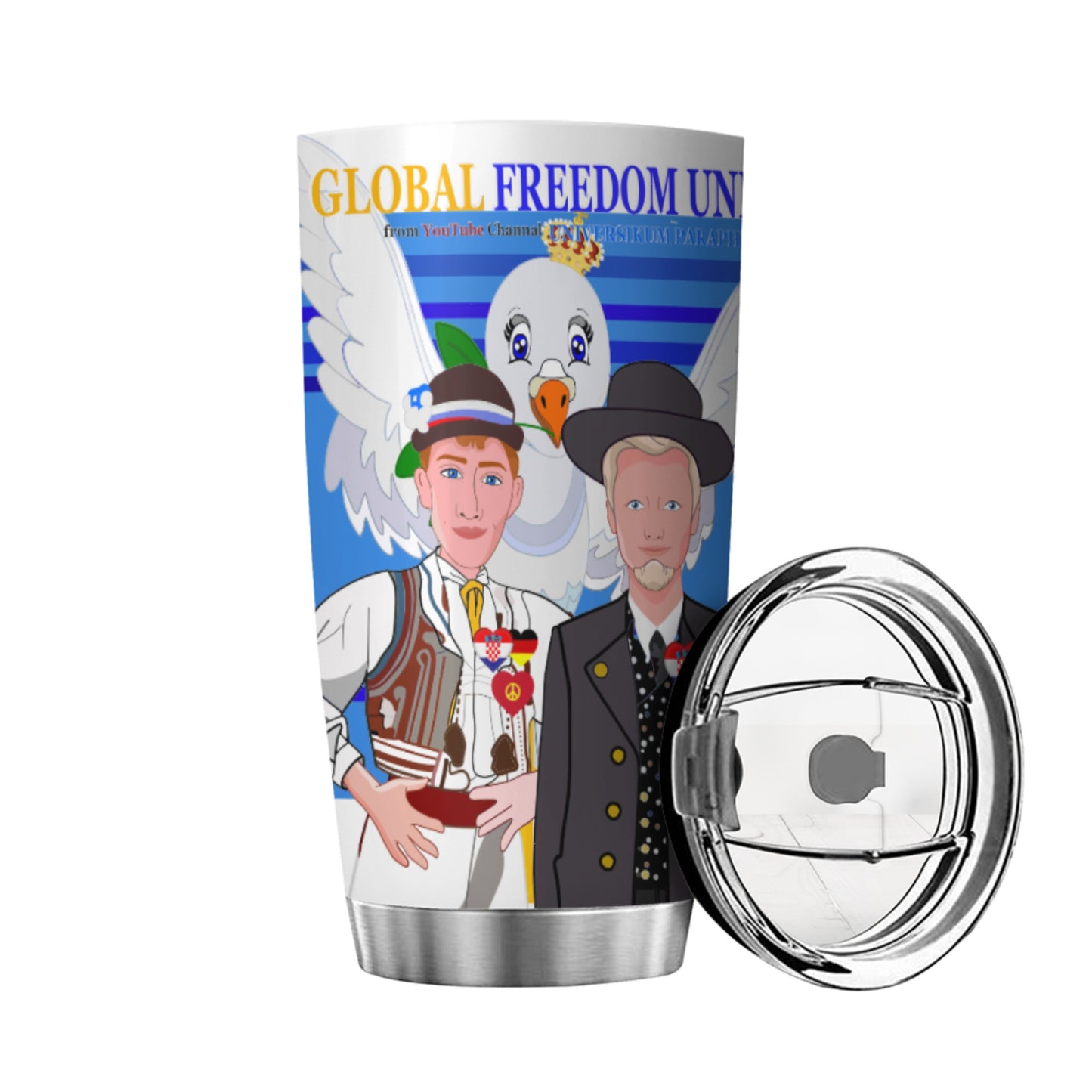 Tumbler GLOBAL FREEDOM UNITED© Men Croatia & Germany Deep Blue