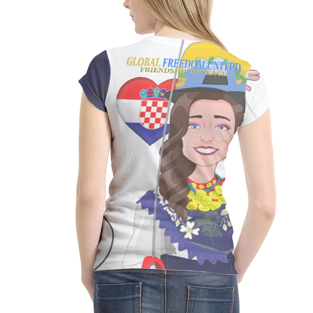 Women´s T-shirt Global Freedom United Couple Croatia Version 2