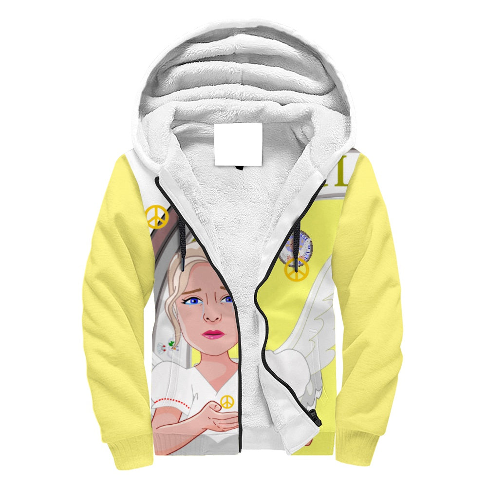 Plush Hoodie Global Freedom United Angel Of Peace Women Old  Peace Yellow