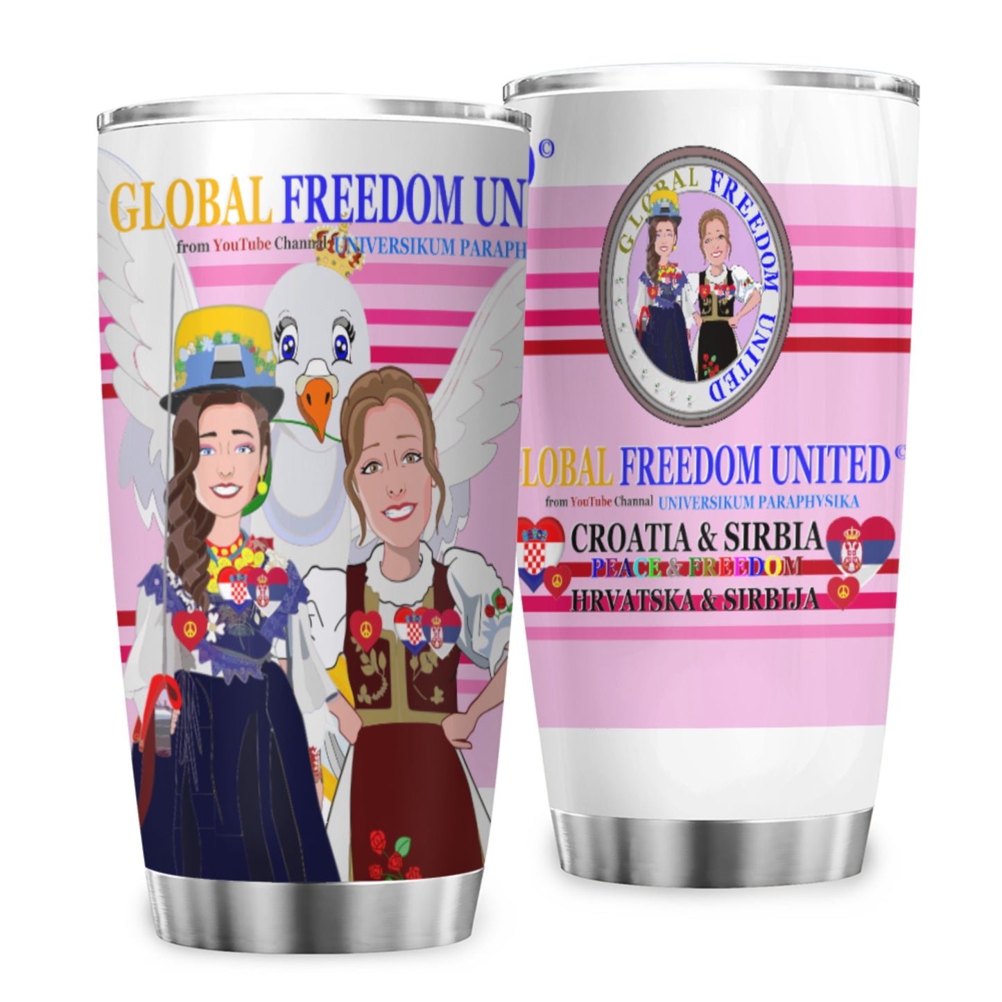 Tumbler Global Freedom United Women Croatia & Serbia Pink2