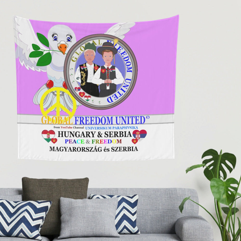 Tapestry GLOBAL FREEDOM UNITED© Men Hungary & Serbia Old Peace Lilac