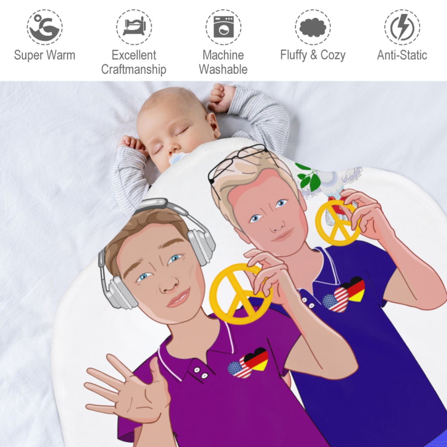 Blankets For Kits Global Freedom United Boys Usa & Germany Old Peace