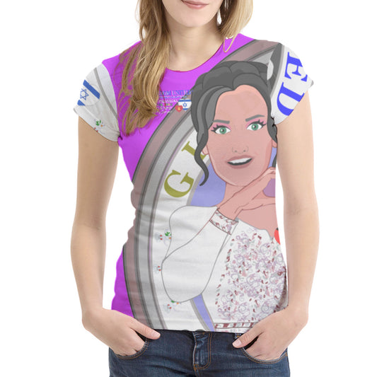 Women´s T-shirt 2 GLOBAL FREEDOM UNITED© Women Palestina & Israel Lilac