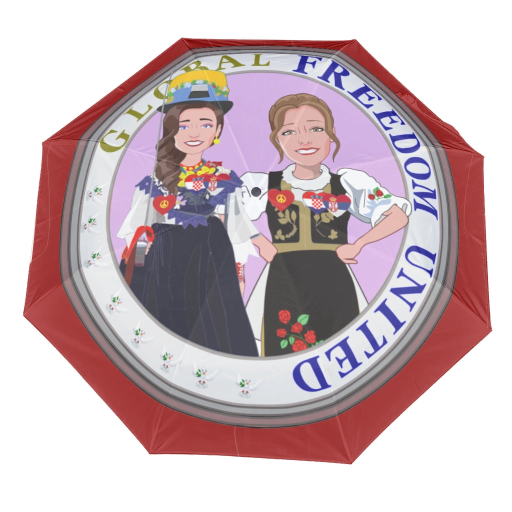 Umbrella Global Freedom Unitede Women Croatia & Serbia Old Peace Red