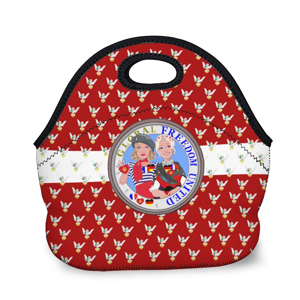 Meal Back GLOBAL FREEDOM UNITED© Women French & Germany Dove Of Peace Red