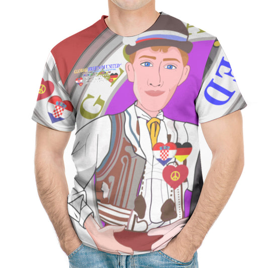 Men´s T-shirt GLOBAL FREEDOM UNITED© Men Croatia & Germany Red