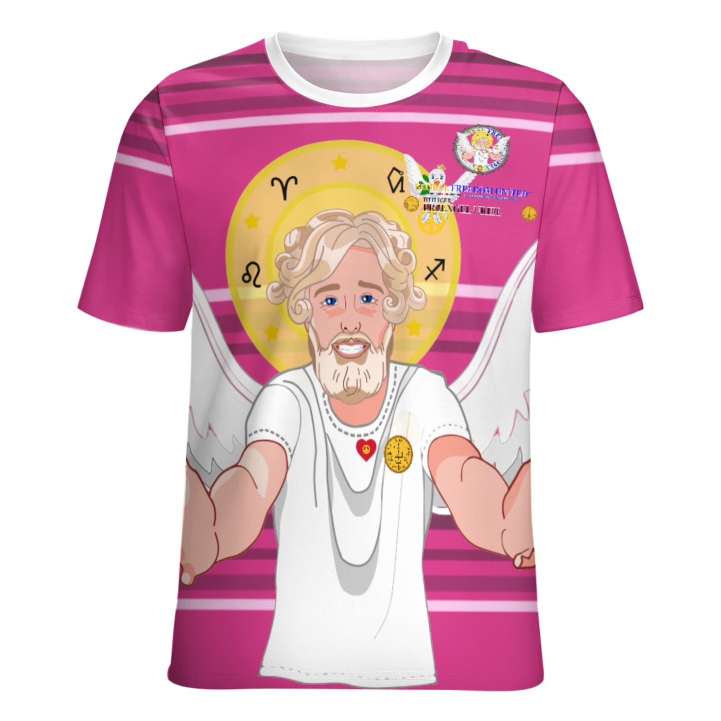 Women´s T-shirt 2 Global Freedom United Archangel Uriel German  Pink1
