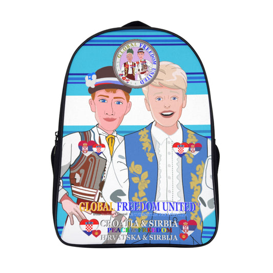 GLOBAL FREEDOM UNITED© 16 Inch 2 Compartment Backpack Global Freedom United Men Croatia & Serbia Old Peace