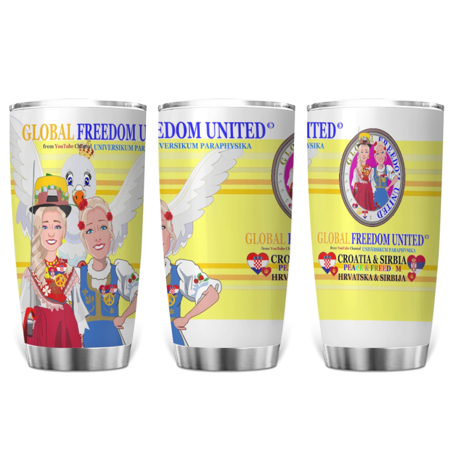 Tumbler Global Freedom United Women Croatia & Serbia Yellow