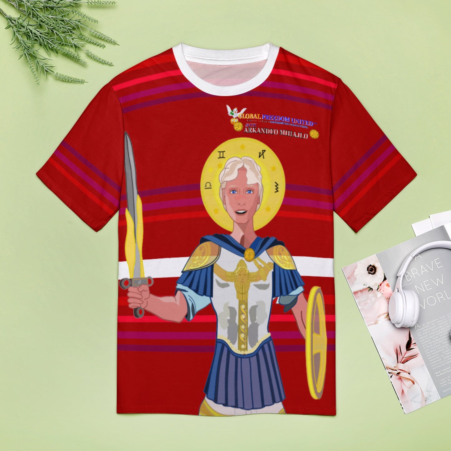 Women´s T-shirt Global Freedom United Archangel Michael Croatia V1 Red