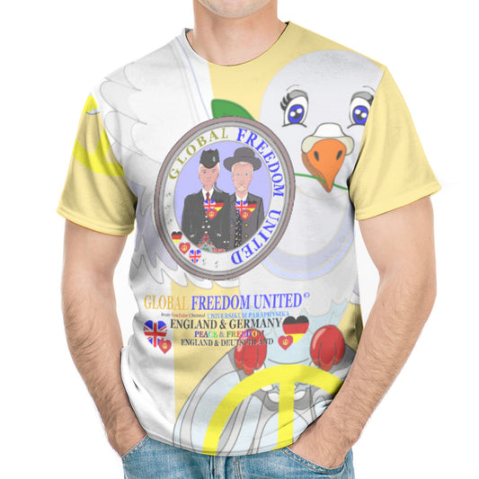 Men´s T-shirt GLOBAL FREEDOM UNITED© Men England & Germany V1 Yellow