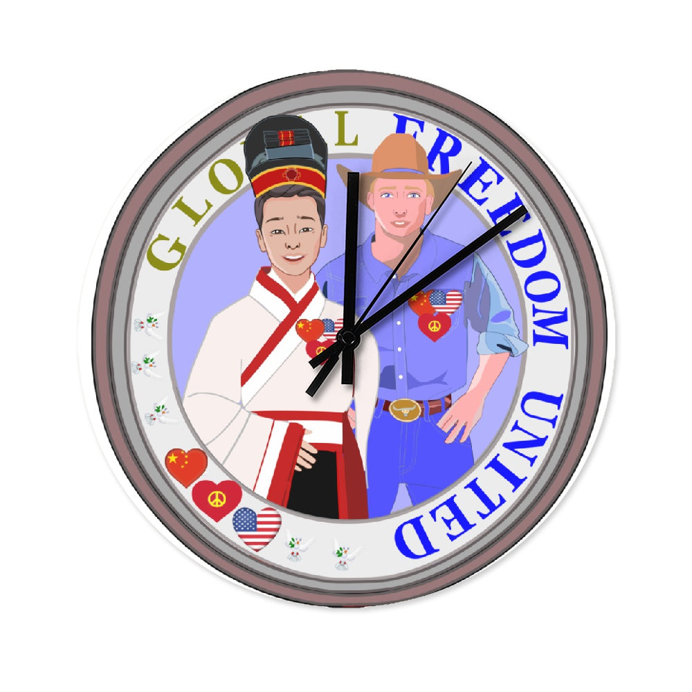 Wooden Wall Clock Without Scale GLOBAL FREEDOM UNITED© Men USA & China