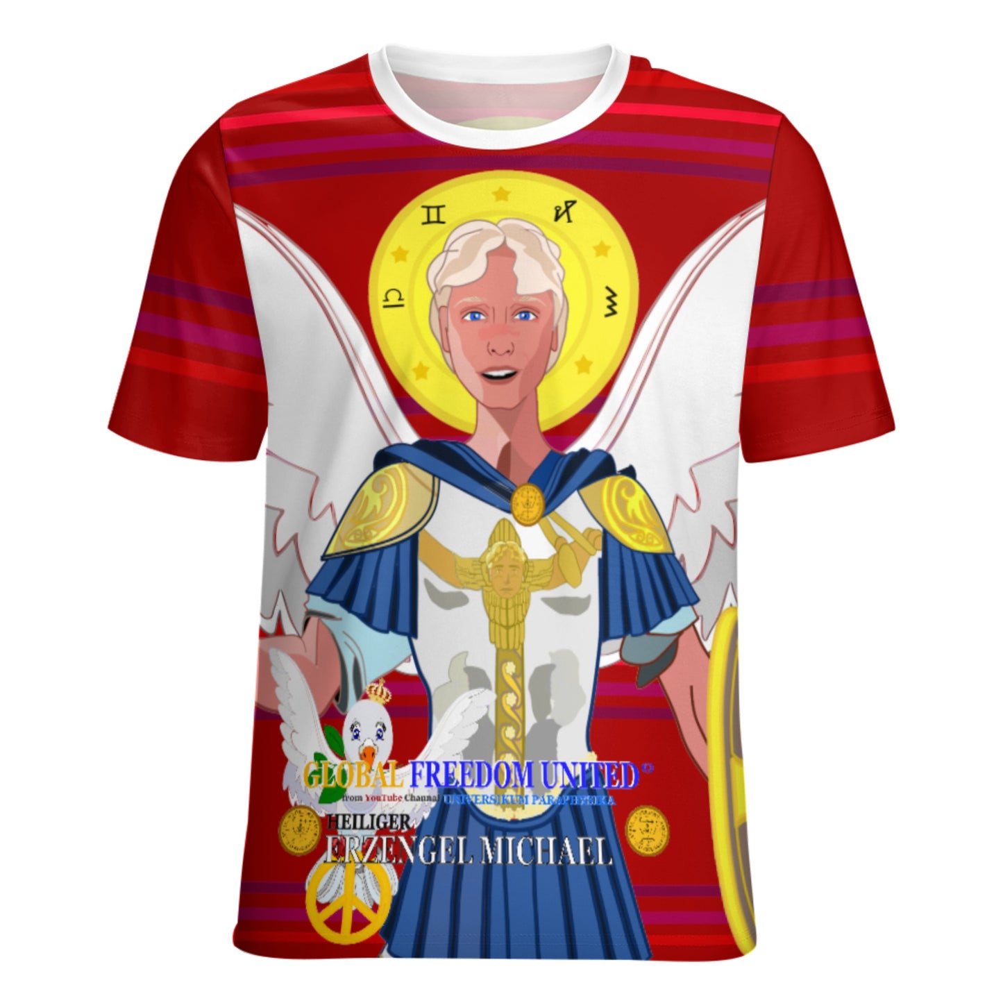 Women´s T-shirt 2 Global Freedom United Archangel Michael Red