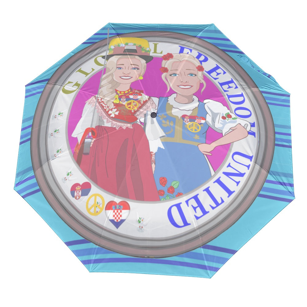 Umbrella Global Freedom United Women Croatia & Serbia Old Peace Version 2 Blue