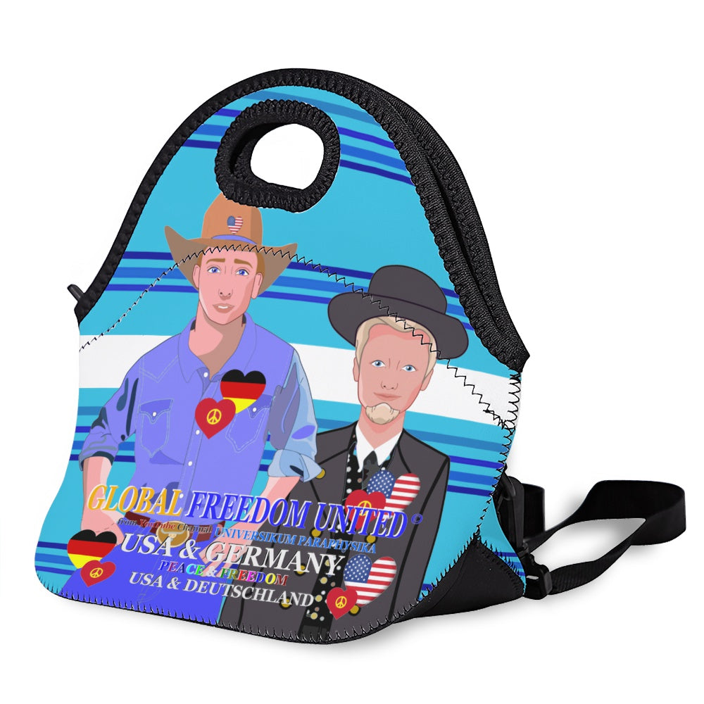 Meal Bag With Strap Global Freedom United Men Usa & Germany Old Peace Blue