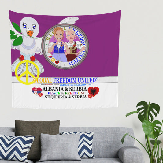 Tapestry Global Freedom United Women Albania & Serbia Old Peace V2 Grape Blue