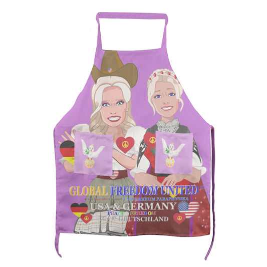 Apron GLOBAL FREEDOM UNITED© Women USA & Germany Lilac