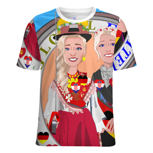 Women´s T-Shirt GLOBAL FREEDOM UNITED© Women Croatia & Germany V2 2 Blue