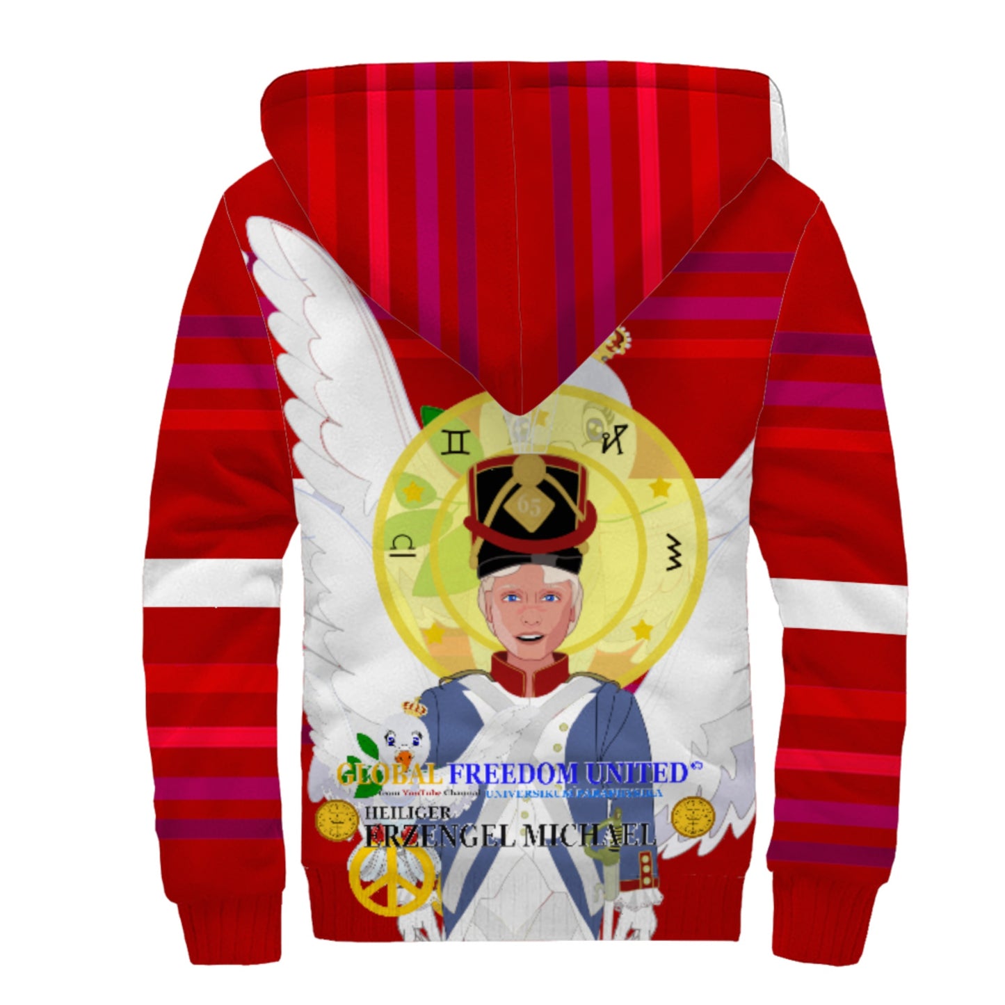 Plush Hoodie Global Freedom United Erzengel Michael Red