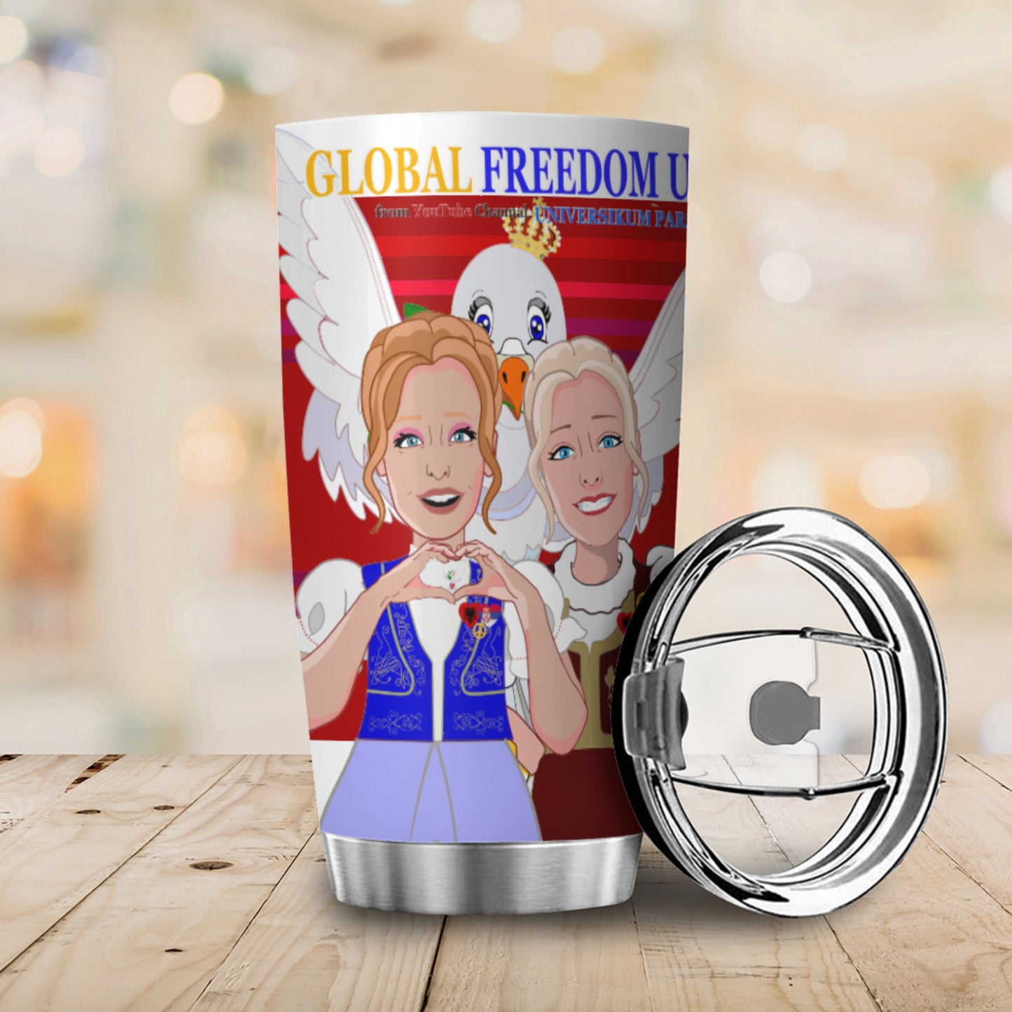 Tumbler Global Freedom United Women Albania & Serbia Old Peace Red