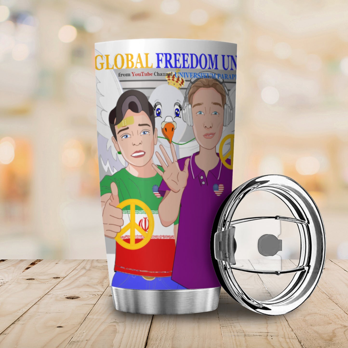 Tumbler GLOBAL FREEDOM UNITED© Men Iran & USA  Grey