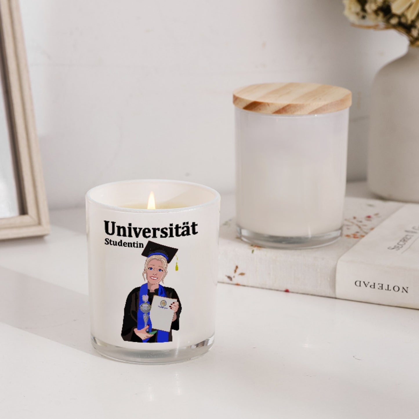 Scented Soy Candle Global Freedom United Student Girl Silver Place Blond Hair 1