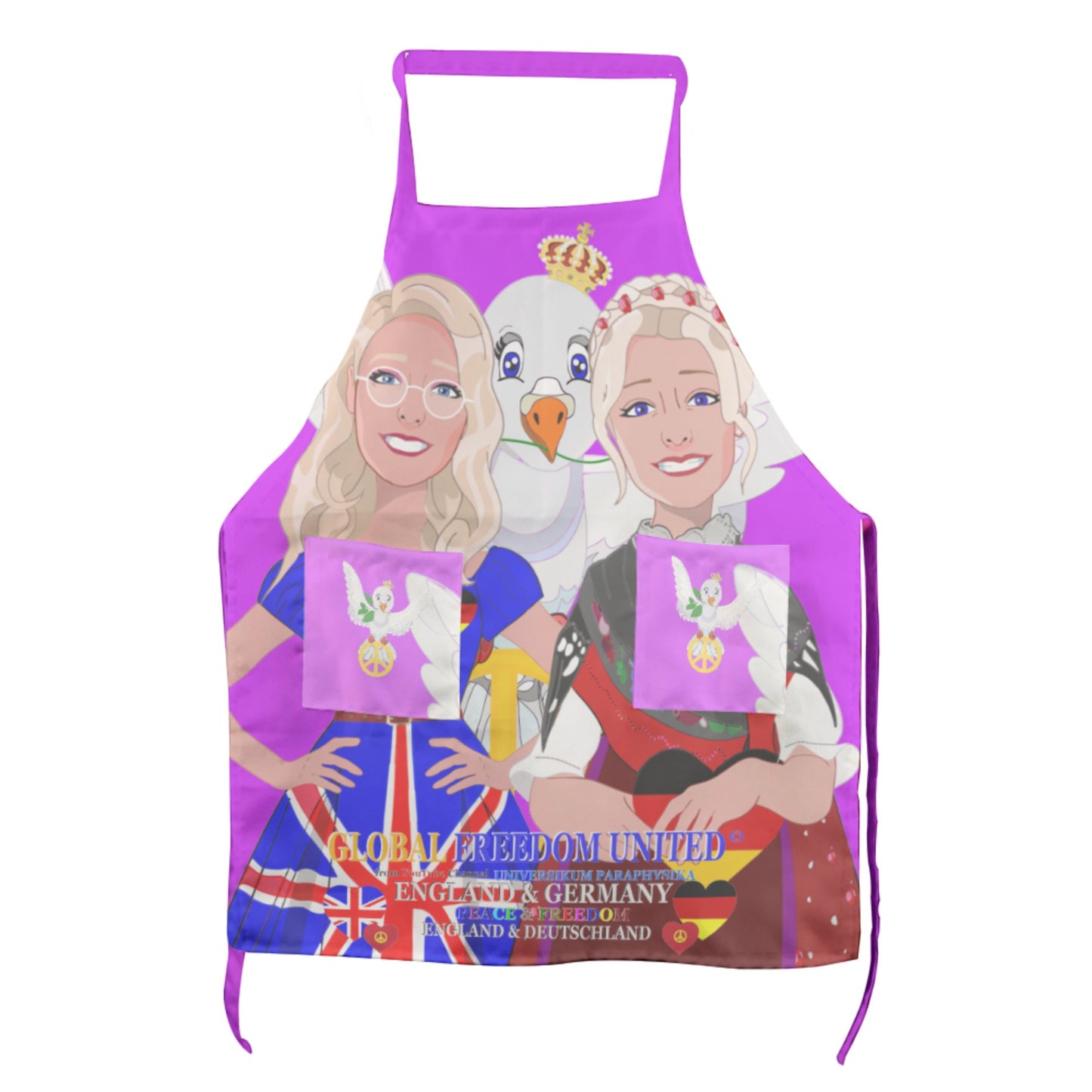 Apron GLOBAL FREEDOM UNITED© Women England & Germany Lilac