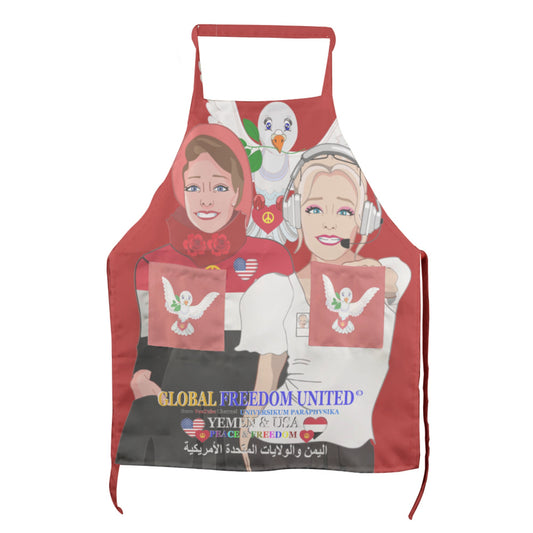 Apron GLOBAL FREEDOM UNITED© Women Yemen & USA Red