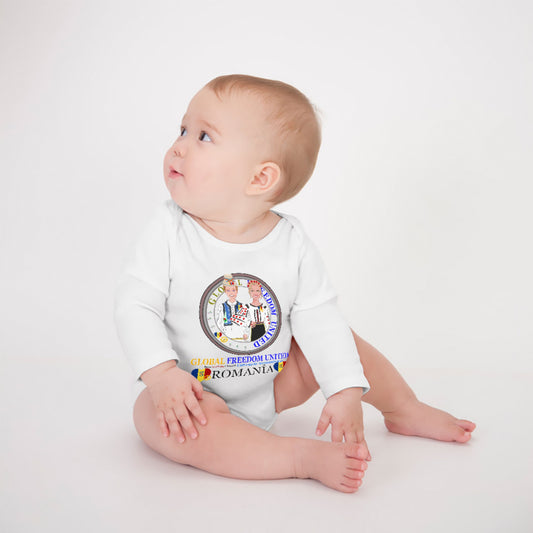 Baby Long-sleeve Bodysuit GLOBAL FREEDOM UNITED© Couple Romania