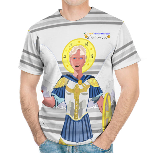 Men´s T-shirt Global Freedom United Archangel Michael Arabic V1 Grey