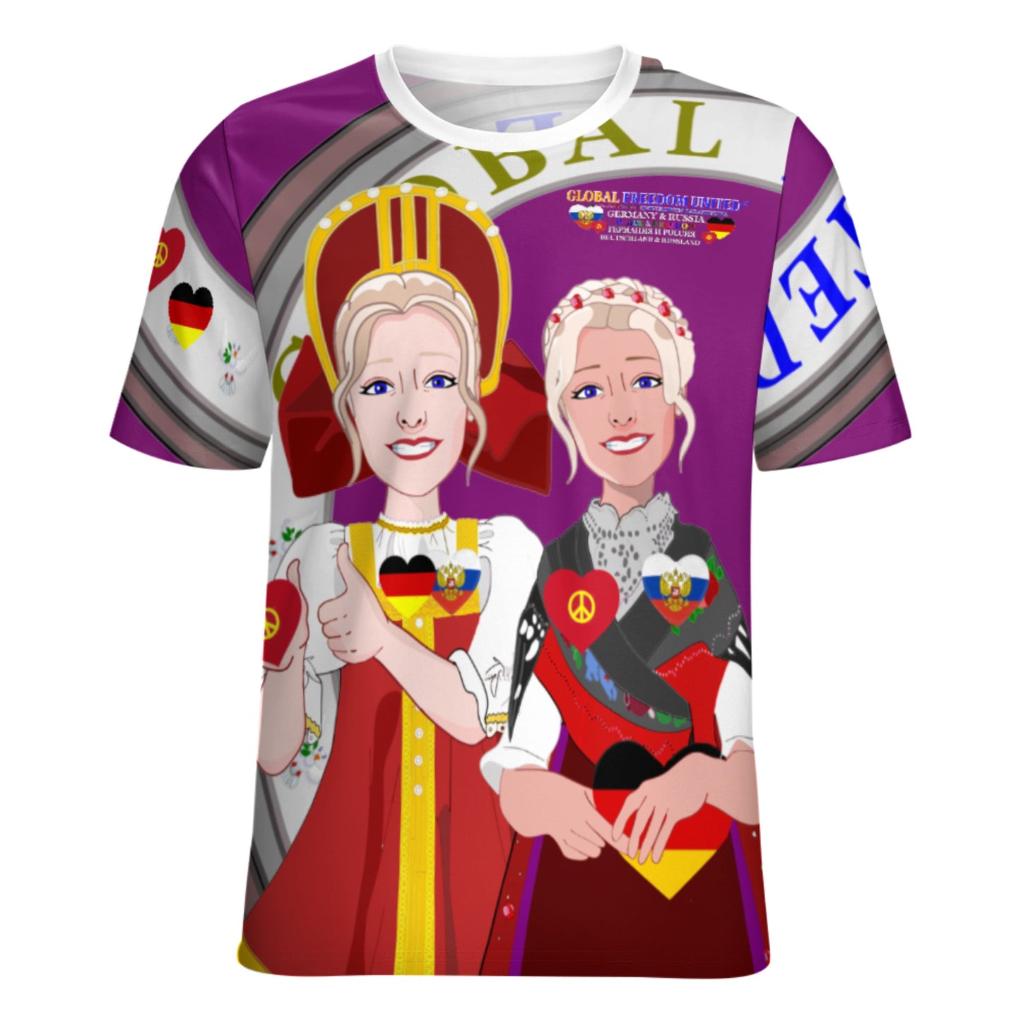 Women´s T-shirt 3 GLOBAL FREEDOM UNITED© Women RUSSIA & GERMANY Lilac