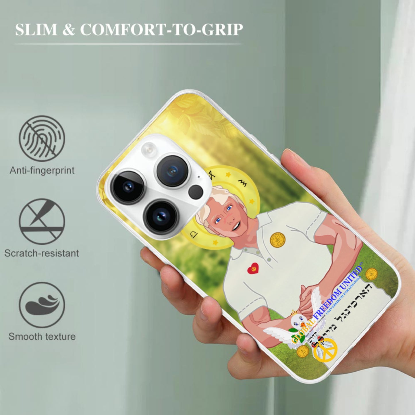 Phone Case GLOBAL FREEDOM UNITED© Archangel Michael Hebrew