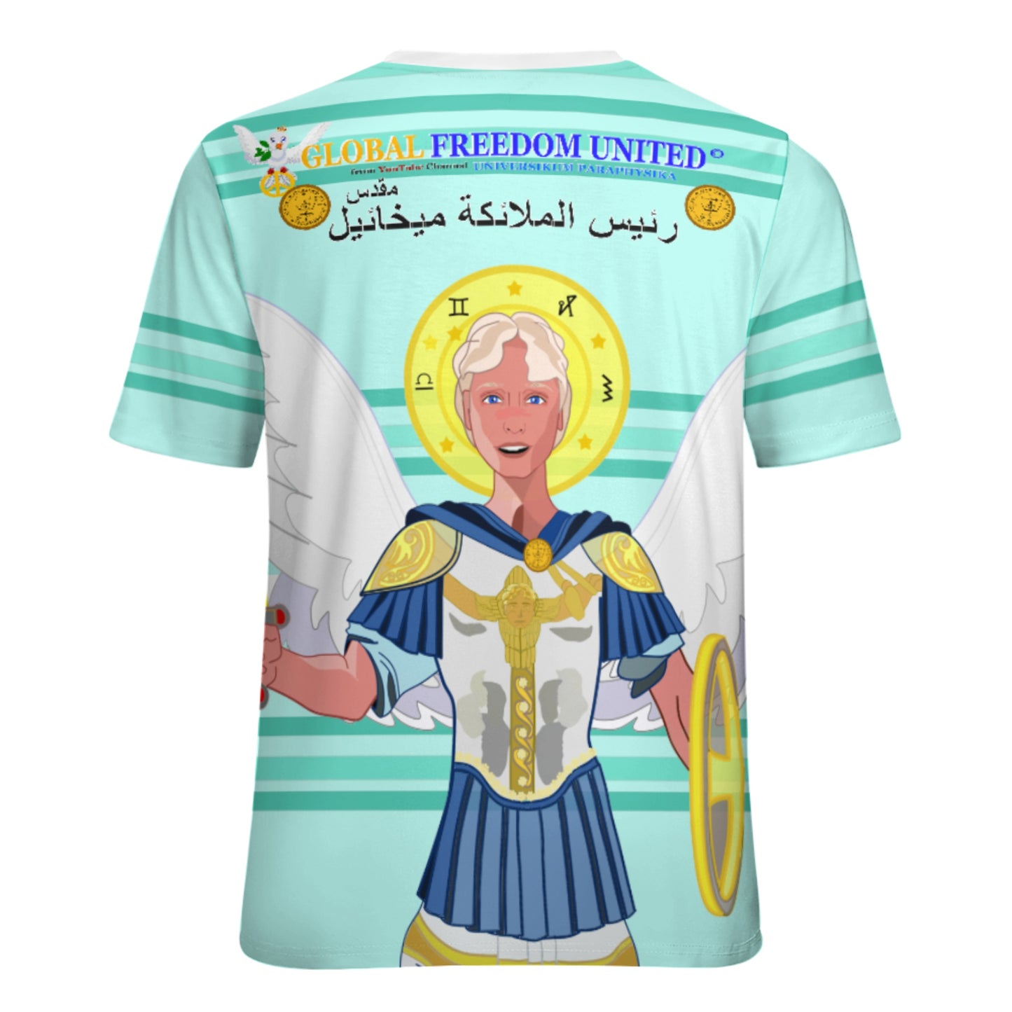 Women´s T-shirt Global Freedom United Archangel Michael Arabic V1 Light Green
