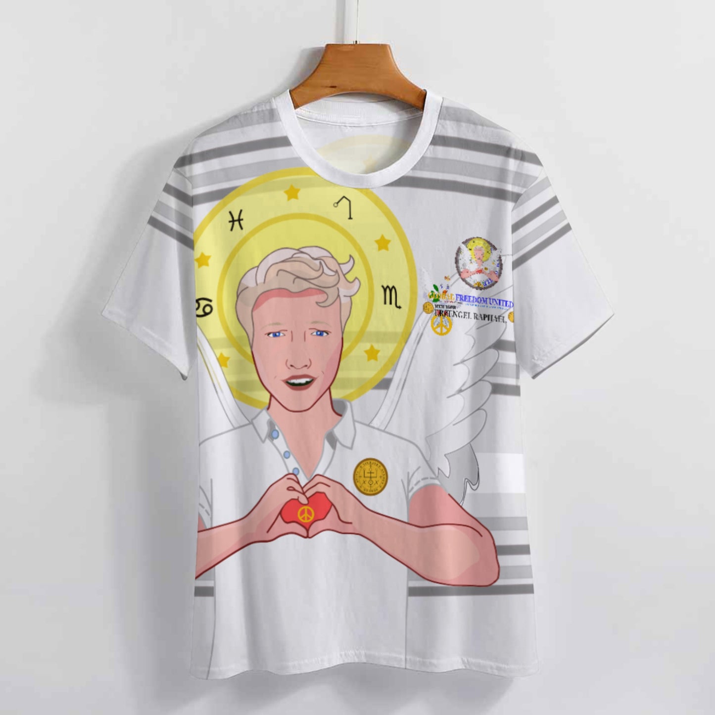 Women´s T-shirt GLOBAL FREEDOM UNITED© Archangel Rafael German Grey