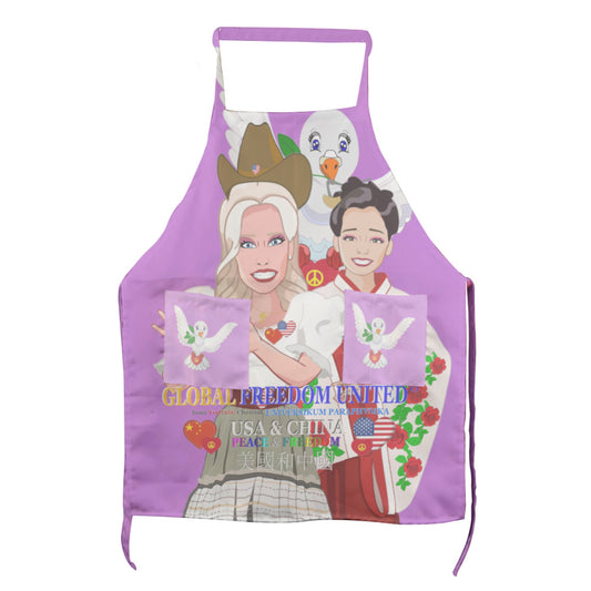 Apron GLOBAL FREEDOM UNITED© Women China & USA Lilac
