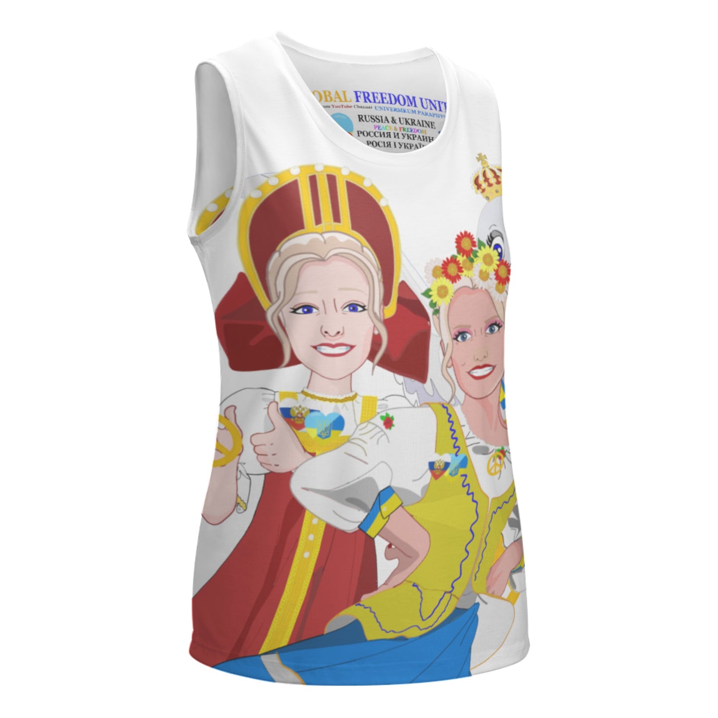 Crewneck Halter Vest GLOBAL FREEDOM UNITED© Women Ukraina & Russia  BIG