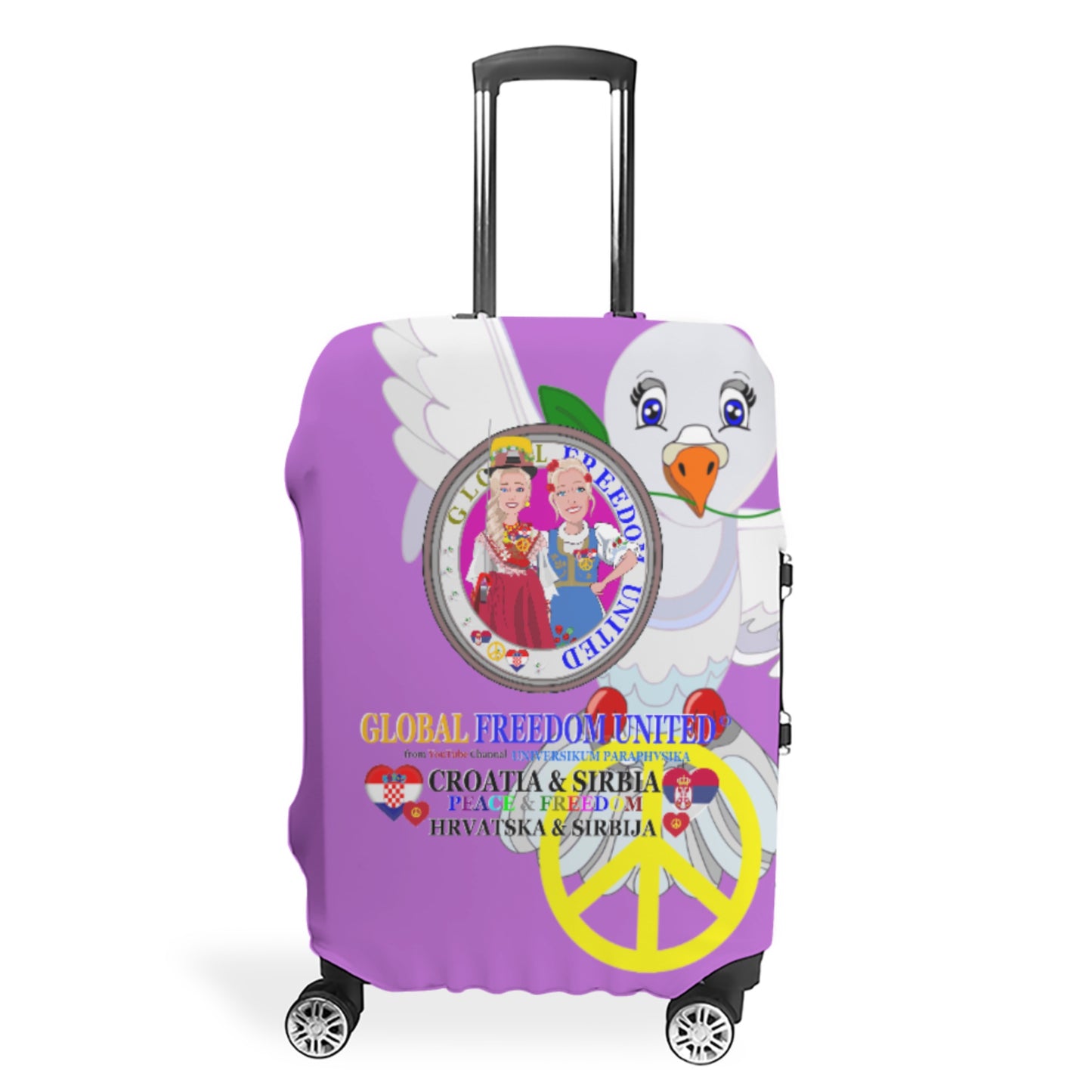 Lugguage Cover Global Freedom United Women Croatia & Serbia Old Peace Lilac