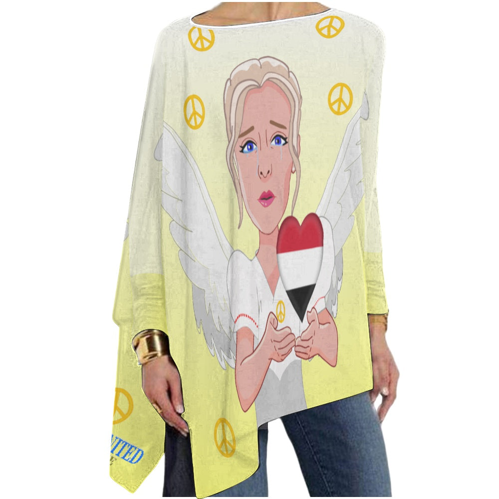 Pullover Long Sleeve T-shirt GLOBAL FREEDOM UNITED© Peace Angel for Yemen