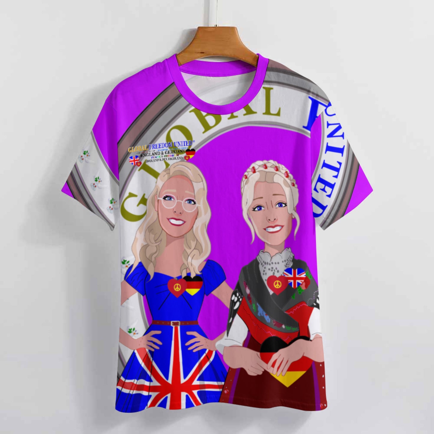 Women´s T-shirt 2 GLOBAL FREEDOM UNITED© Women England & Germany  Lilac