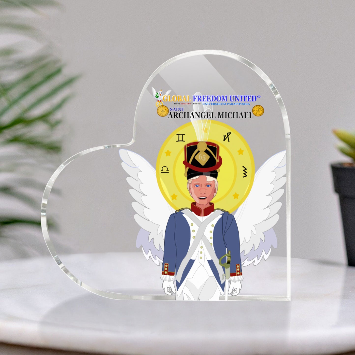 Acryl Heart  GLOBAL FREEDOM UNITED© Archangel Michael English V2