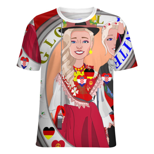 Women´s T-Shirt  GLOBAL FREEDOM UNITED© Women Croatia & Germany V2 2 Red