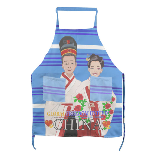 Apron GLOBAL FREEDOM UNITED© Couple Edition China Deep Blue