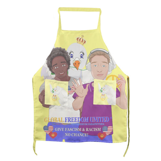 Apron GLOBAL FREEDOM UNITED© Men Anti Fascism & Racism USA Yellow